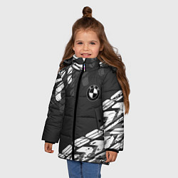 Куртка зимняя для девочки БМВ BMW TIRE TREAD, цвет: 3D-черный — фото 2
