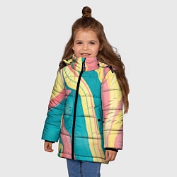 Куртка зимняя для девочки Красочный развод, цвет: 3D-черный — фото 2