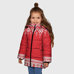 Куртка зимняя для девочки Зимний лес, цвет: 3D-красный — фото 2