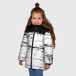 Куртка зимняя для девочки ИСПАЧКАННЫЙ КРАСКОЙ, цвет: 3D-светло-серый — фото 2