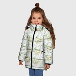 Куртка зимняя для девочки Канарейки в клетках, цвет: 3D-черный — фото 2