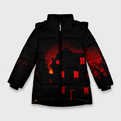Куртка зимняя для девочки Дом Монстр, цвет: 3D-черный
