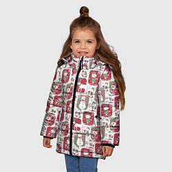Куртка зимняя для девочки Санта везёт подарки, цвет: 3D-красный — фото 2