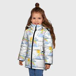 Куртка зимняя для девочки Погода, цвет: 3D-черный — фото 2