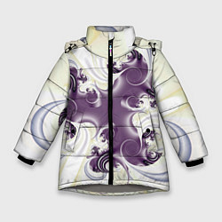 Куртка зимняя для девочки Абстракция 412, цвет: 3D-светло-серый