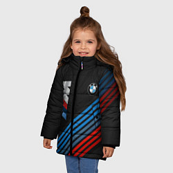 Куртка зимняя для девочки BMW STRIPE, цвет: 3D-красный — фото 2
