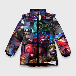 Куртка зимняя для девочки Лига Легенд, чемпионы, цвет: 3D-черный