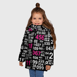 Куртка зимняя для девочки Игра в кальмара: Номера, цвет: 3D-красный — фото 2