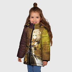 Куртка зимняя для девочки Genshin Impact - Geo Albedo, цвет: 3D-черный — фото 2