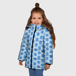 Куртка зимняя для девочки Снежинки узоры снежные, цвет: 3D-черный — фото 2