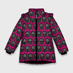 Куртка зимняя для девочки Фигуры стражников, цвет: 3D-черный