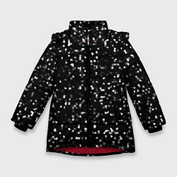 Куртка зимняя для девочки ЧБ мозаика, цвет: 3D-красный