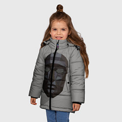 Куртка зимняя для девочки Игра в кальмара: Распорядитель, цвет: 3D-черный — фото 2