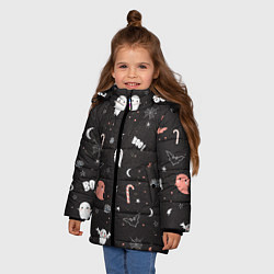 Куртка зимняя для девочки Halloween Dark, цвет: 3D-черный — фото 2
