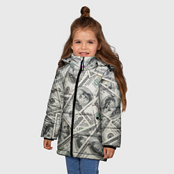 Куртка зимняя для девочки Dollars money, цвет: 3D-черный — фото 2