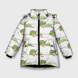 Зимняя куртка для девочки Зеленый чай