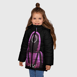 Куртка зимняя для девочки Squid Game Circle Guy, цвет: 3D-черный — фото 2