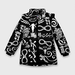 Куртка зимняя для девочки ТОКИЙСКИЕ МСТИТЕЛИ ЛОГОБОМБИНГ TOKYO REVENGERS LOG, цвет: 3D-черный