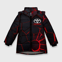 Куртка зимняя для девочки Тойота 3D плиты с подсветкой, цвет: 3D-светло-серый