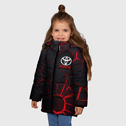 Куртка зимняя для девочки Тойота 3D плиты с подсветкой, цвет: 3D-красный — фото 2