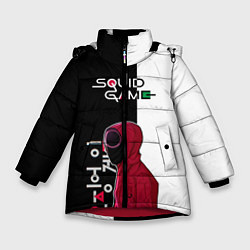 Куртка зимняя для девочки Игра в кальмара SG, цвет: 3D-красный