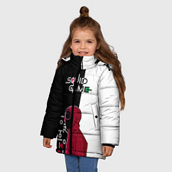 Куртка зимняя для девочки Игра в кальмара SG, цвет: 3D-красный — фото 2