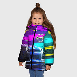 Куртка зимняя для девочки NISSAN GT-R SKYLINE, цвет: 3D-светло-серый — фото 2