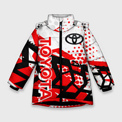 Куртка зимняя для девочки Toyota Тойота, цвет: 3D-черный