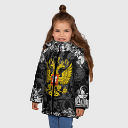 Куртка зимняя для девочки Российская Федерация, цвет: 3D-светло-серый — фото 2