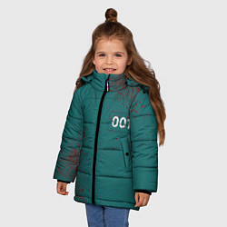 Куртка зимняя для девочки Игра в кальмара: Персонаж 001, цвет: 3D-черный — фото 2