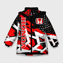 Куртка зимняя для девочки Honda Хонда, цвет: 3D-черный