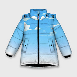 Куртка зимняя для девочки Летнее небо, цвет: 3D-черный