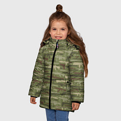 Куртка зимняя для девочки Оружие камуфляж, цвет: 3D-светло-серый — фото 2