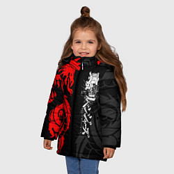 Куртка зимняя для девочки Токийские Мстители: Красный дракон, цвет: 3D-красный — фото 2