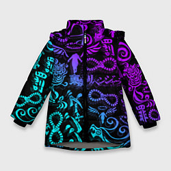 Куртка зимняя для девочки ТАТУ ТОКЙСКИЕ МСТИТЕЛИ НЕОН, цвет: 3D-светло-серый