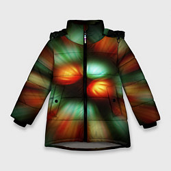 Куртка зимняя для девочки Вспышка света в виде ярких линий, цвет: 3D-светло-серый