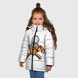 Куртка зимняя для девочки Бородатый Череп Дровосека, цвет: 3D-черный — фото 2