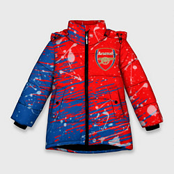 Куртка зимняя для девочки Arsenal: Фирменные цвета, цвет: 3D-черный