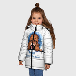 Куртка зимняя для девочки Собака Пудель Poodle, цвет: 3D-черный — фото 2