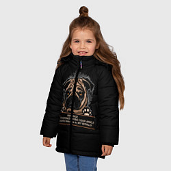 Куртка зимняя для девочки Собака Мопс, цвет: 3D-светло-серый — фото 2