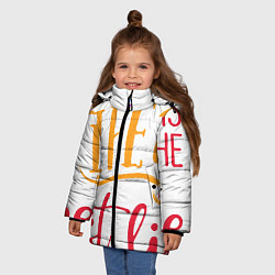 Куртка зимняя для девочки Mom life is the best life, цвет: 3D-красный — фото 2