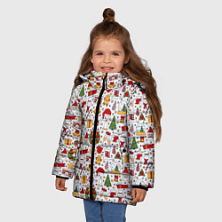 Куртка зимняя для девочки New Years Mood, цвет: 3D-красный — фото 2