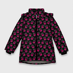 Куртка зимняя для девочки Игра в кальмара Among Us МЧ, цвет: 3D-светло-серый