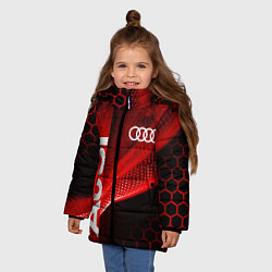 Куртка зимняя для девочки AUDI АУДИ SPORT СПОРТ RED AND BLACK, цвет: 3D-светло-серый — фото 2