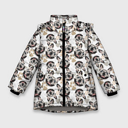 Куртка зимняя для девочки Собака Французский Бульдог French Bulldog, цвет: 3D-светло-серый