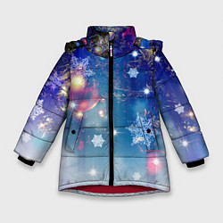 Куртка зимняя для девочки Игрушки на Елке, цвет: 3D-красный