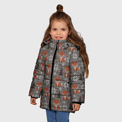 Куртка зимняя для девочки Вязанные лисички, цвет: 3D-светло-серый — фото 2