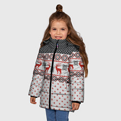Куртка зимняя для девочки НОВОГОДНИЙ УЗОР, цвет: 3D-красный — фото 2