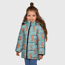 Куртка зимняя для девочки Тигрята паттерн, цвет: 3D-светло-серый — фото 2