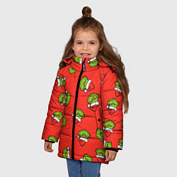 Куртка зимняя для девочки Гринч Похититель Рождества, цвет: 3D-черный — фото 2